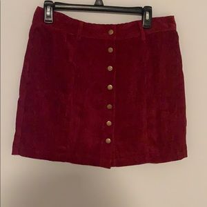 Dry Goods Corduroy Snap Up Wine Colored Skirt